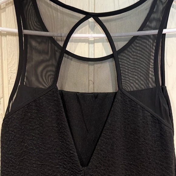 Poof Couture Black Dress Sheer Neckline Large MWT - Picture 5 of 11